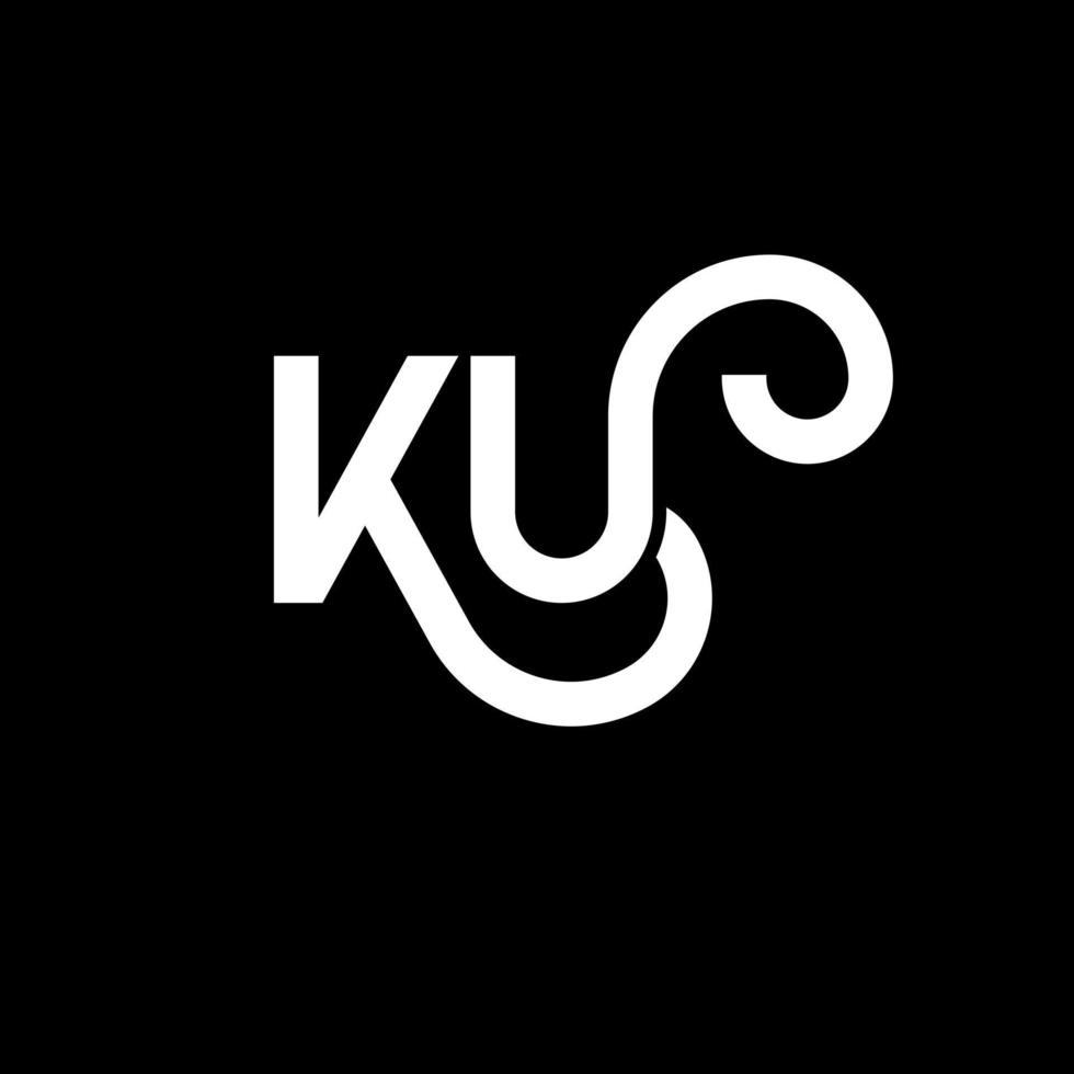 ku brief logo ontwerp op zwarte achtergrond. ku creatieve initialen brief logo concept. ku-briefontwerp. ku witte letter ontwerp op zwarte achtergrond. ku, ku-logo vector