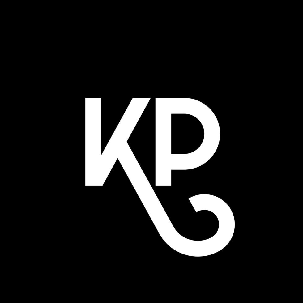 kp brief logo ontwerp op zwarte achtergrond. kp creatieve initialen brief logo concept. kp brief ontwerp. kp wit letterontwerp op zwarte achtergrond. kp, kp-logo vector