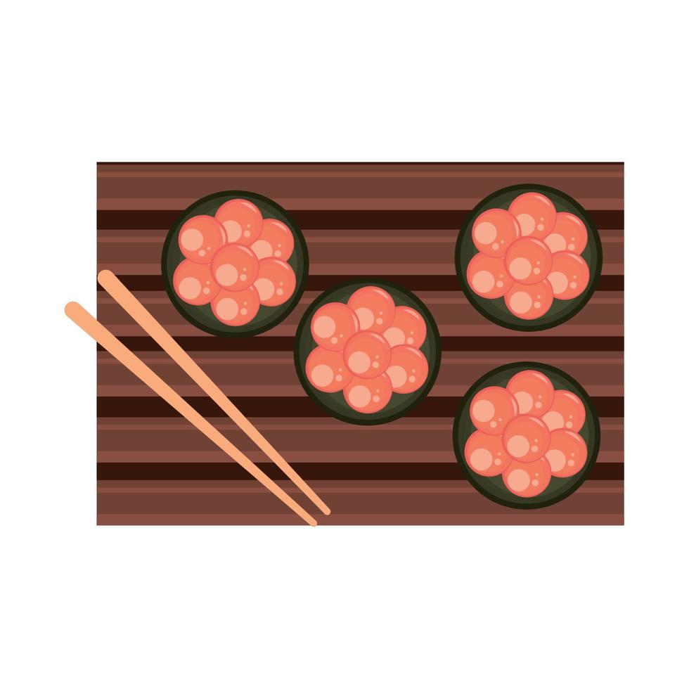 opgerolde sushi van zalm vector