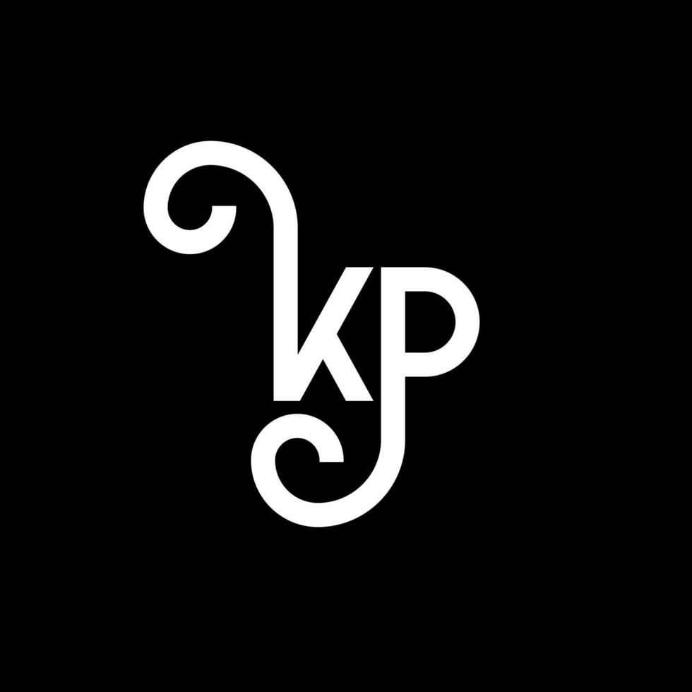 kp brief logo ontwerp op zwarte achtergrond. kp creatieve initialen brief logo concept. kp brief ontwerp. kp wit letterontwerp op zwarte achtergrond. kp, kp-logo vector