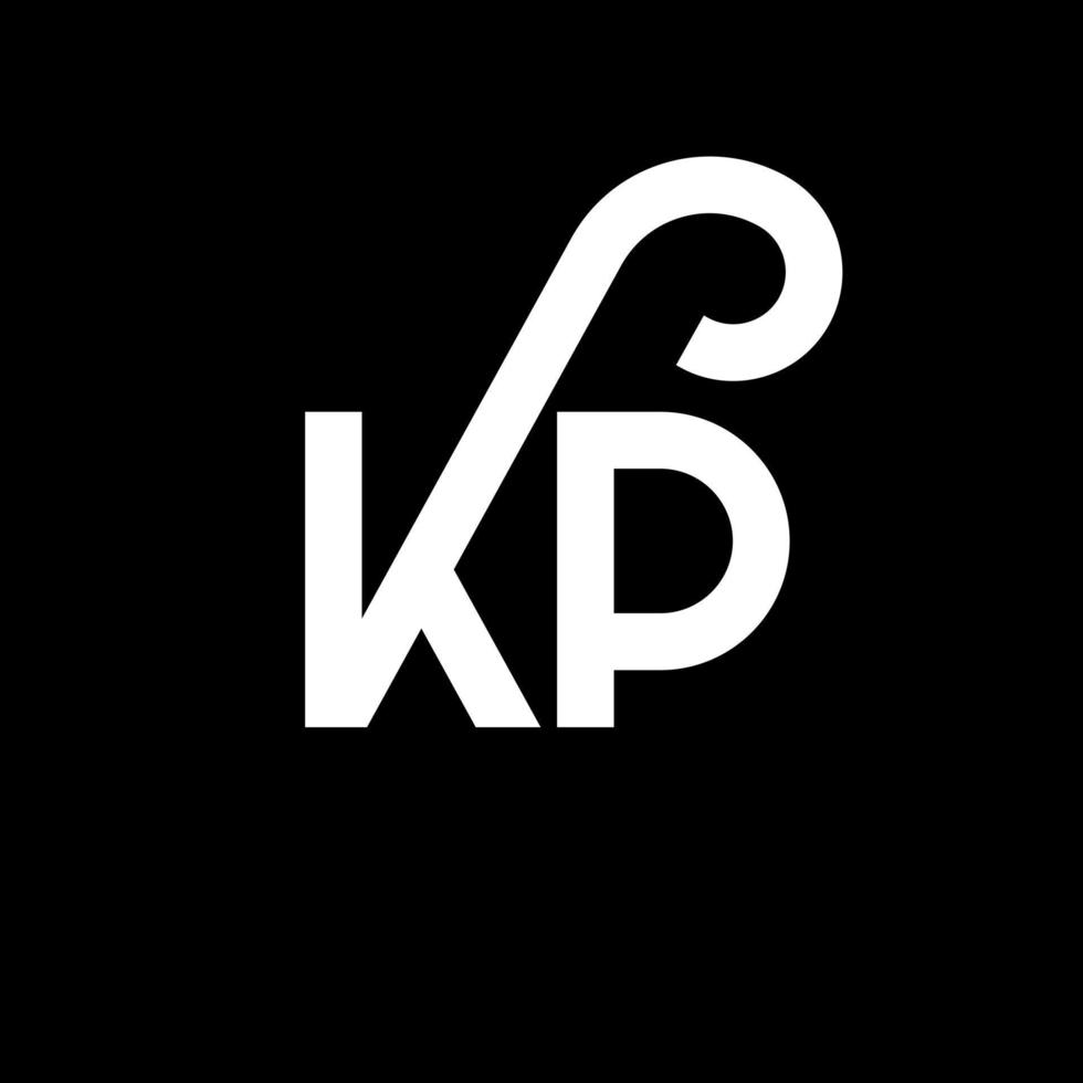 kp brief logo ontwerp op zwarte achtergrond. kp creatieve initialen brief logo concept. kp brief ontwerp. kp wit letterontwerp op zwarte achtergrond. kp, kp-logo vector