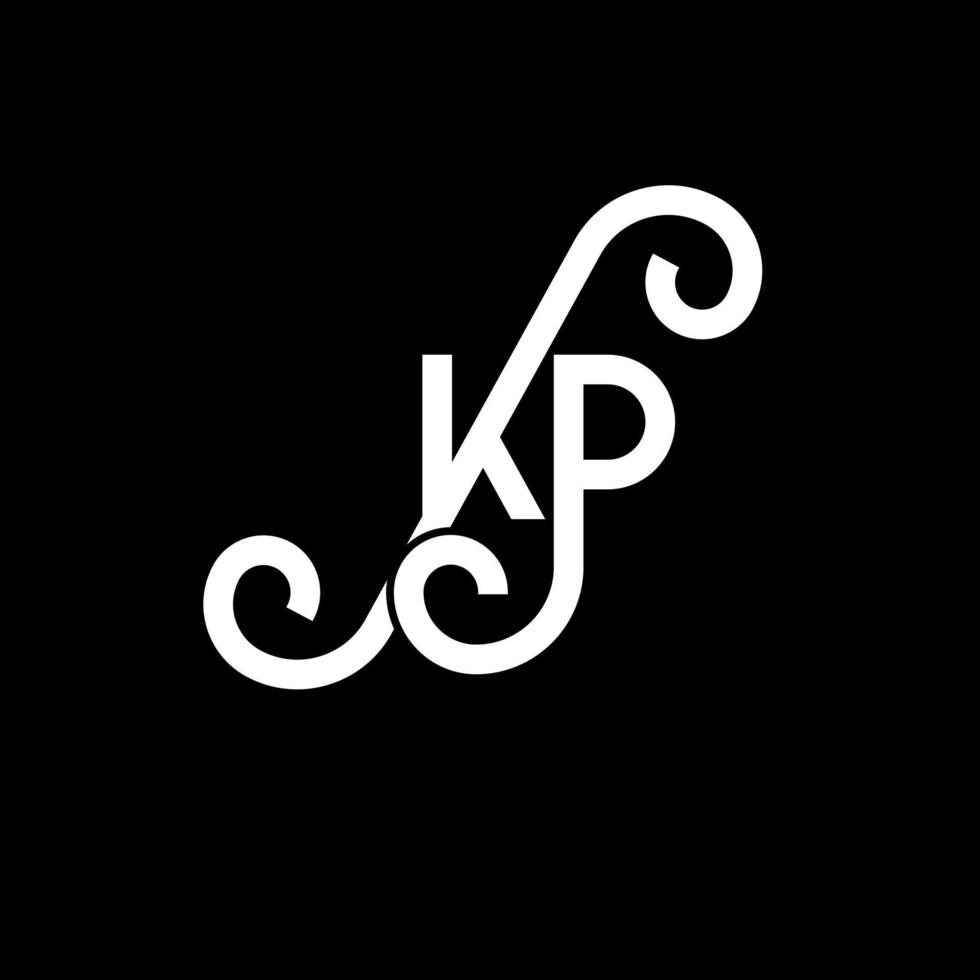 kp brief logo ontwerp op zwarte achtergrond. kp creatieve initialen brief logo concept. kp brief ontwerp. kp wit letterontwerp op zwarte achtergrond. kp, kp-logo vector