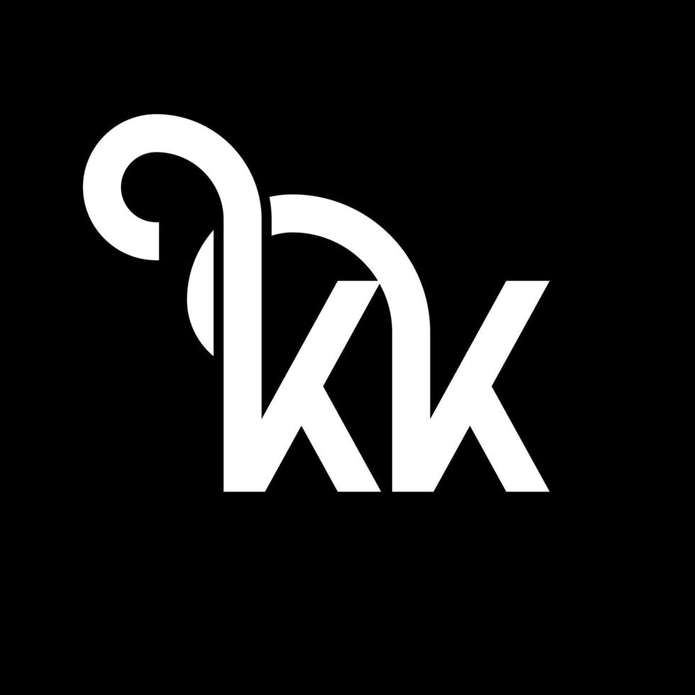 kk brief logo ontwerp op zwarte achtergrond. kk creatieve initialen brief logo concept. kk brief ontwerp. kk witte letter ontwerp op zwarte achtergrond. kk, kk-logo vector