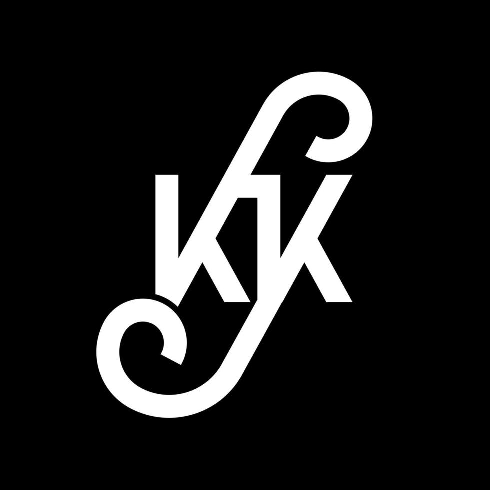 kk brief logo ontwerp op zwarte achtergrond. kk creatieve initialen brief logo concept. kk brief ontwerp. kk witte letter ontwerp op zwarte achtergrond. kk, kk-logo vector