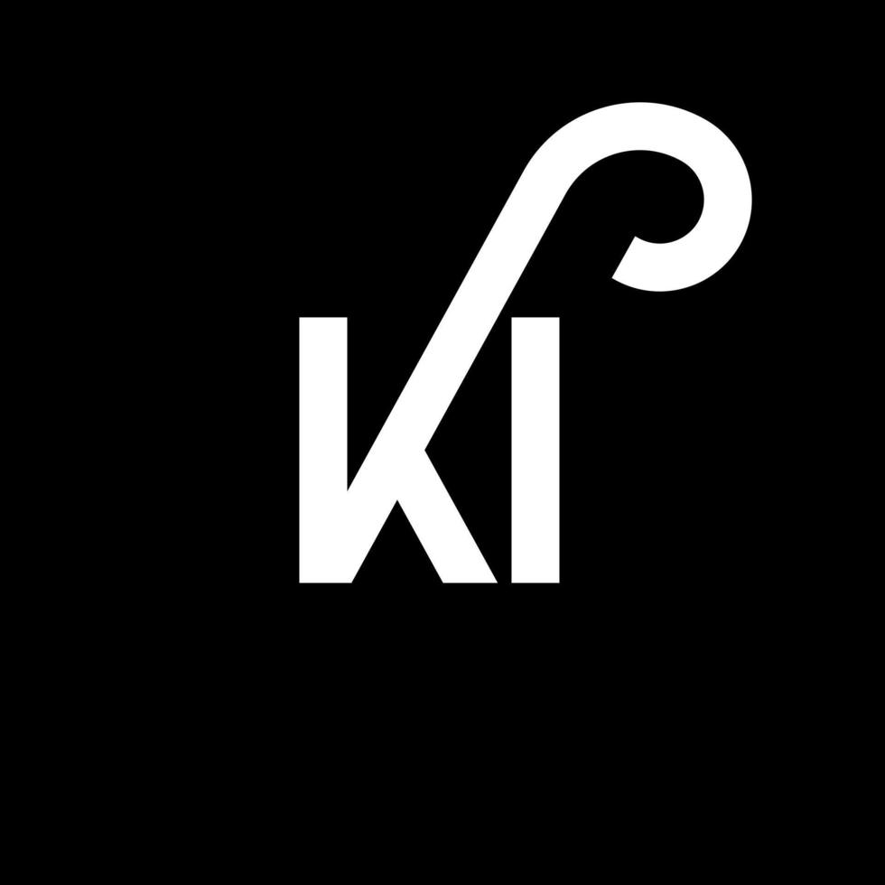 ki brief logo ontwerp op zwarte achtergrond. ki creatieve initialen brief logo concept. ki-briefontwerp. ki wit letterontwerp op zwarte achtergrond. ki, ki-logo vector