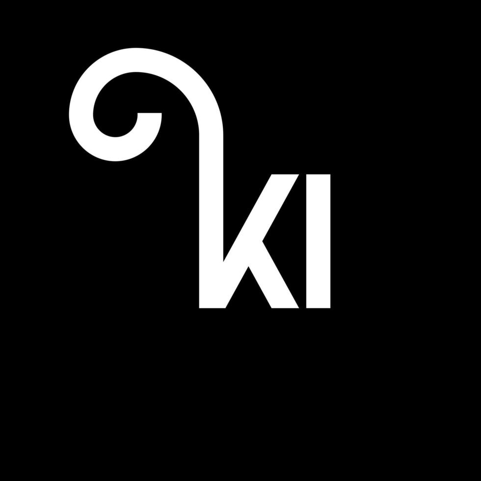 ki brief logo ontwerp op zwarte achtergrond. ki creatieve initialen brief logo concept. ki-briefontwerp. ki wit letterontwerp op zwarte achtergrond. ki, ki-logo vector