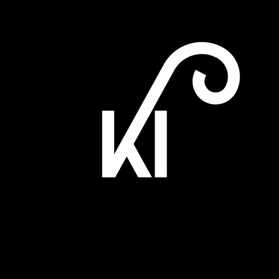 ki brief logo ontwerp op zwarte achtergrond. ki creatieve initialen brief logo concept. ki-briefontwerp. ki wit letterontwerp op zwarte achtergrond. ki, ki-logo vector