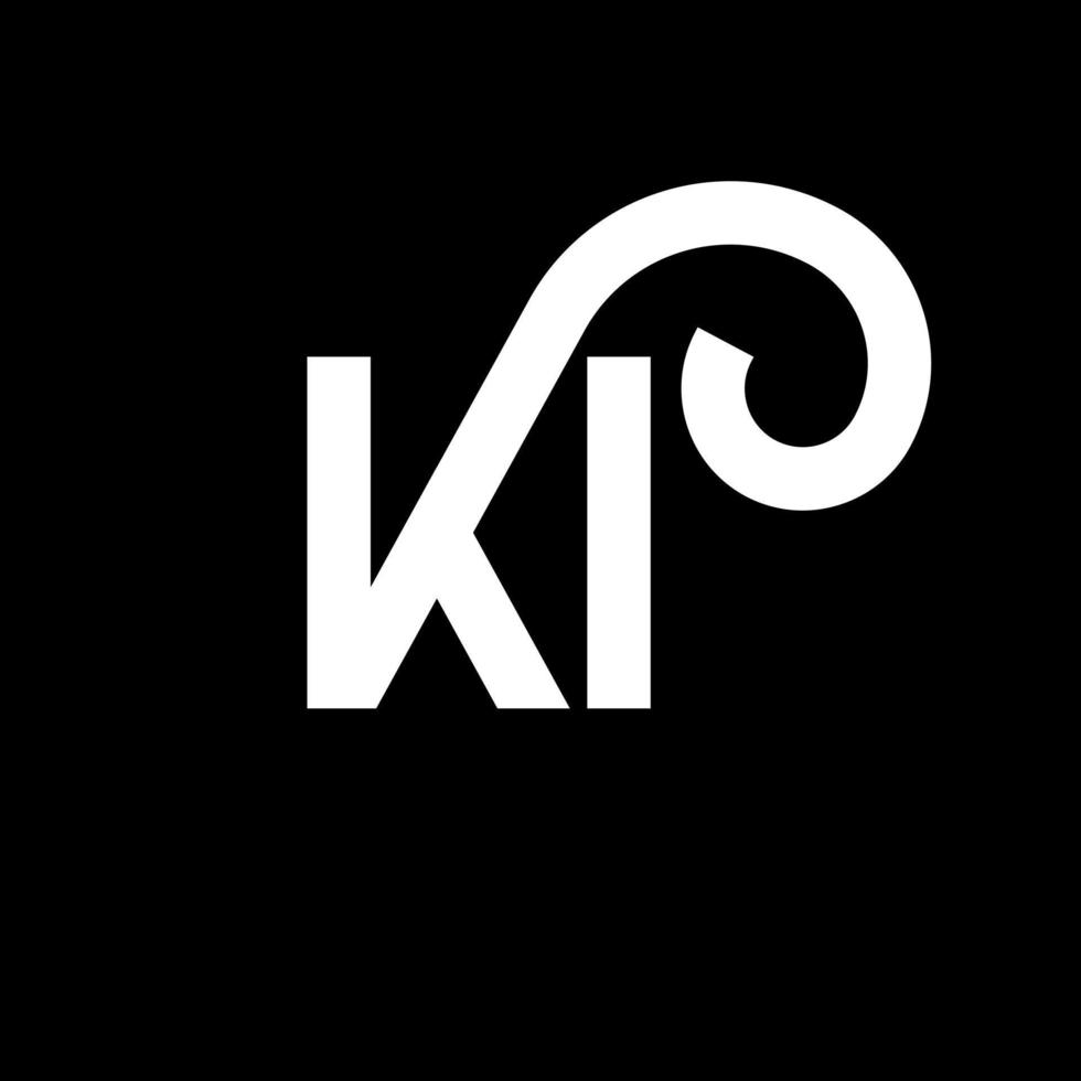 ki brief logo ontwerp op zwarte achtergrond. ki creatieve initialen brief logo concept. ki-briefontwerp. ki wit letterontwerp op zwarte achtergrond. ki, ki-logo vector