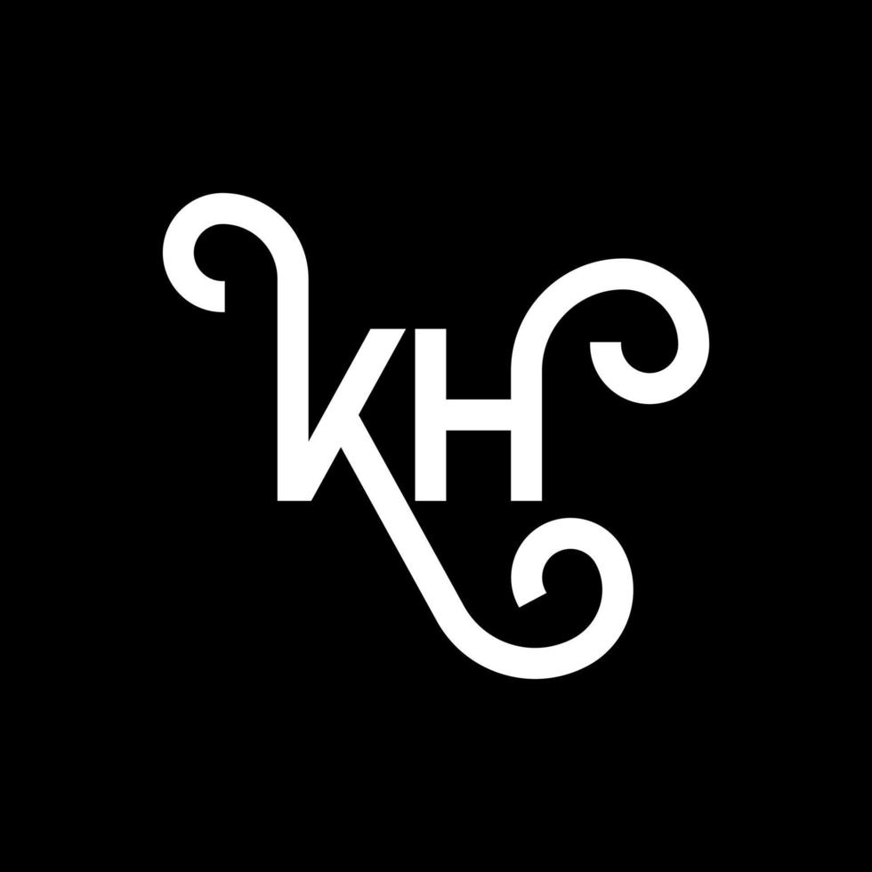 kh brief logo ontwerp op zwarte achtergrond. kh creatieve initialen brief logo concept. kh-briefontwerp. kh wit letterontwerp op zwarte achtergrond. kh, kh-logo vector