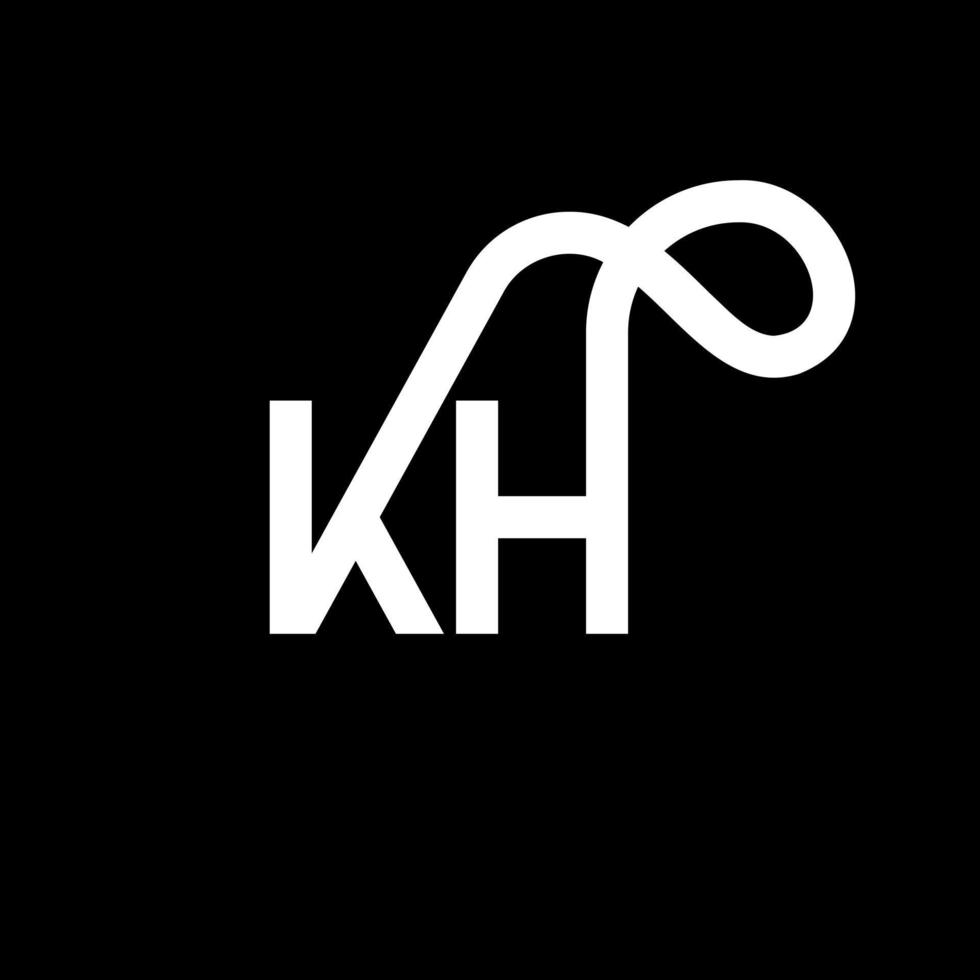 kh brief logo ontwerp op zwarte achtergrond. kh creatieve initialen brief logo concept. kh-briefontwerp. kh wit letterontwerp op zwarte achtergrond. kh, kh-logo vector