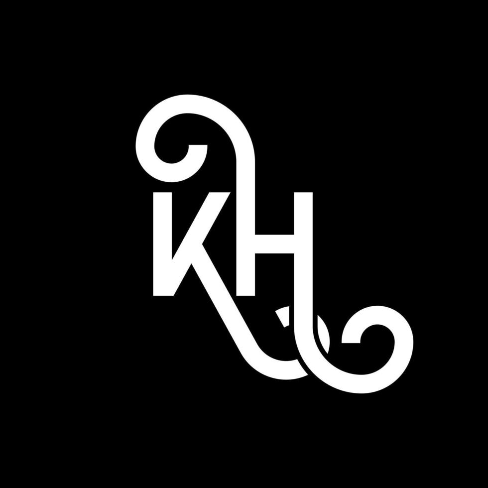 kh brief logo ontwerp op zwarte achtergrond. kh creatieve initialen brief logo concept. kh-briefontwerp. kh wit letterontwerp op zwarte achtergrond. kh, kh-logo vector