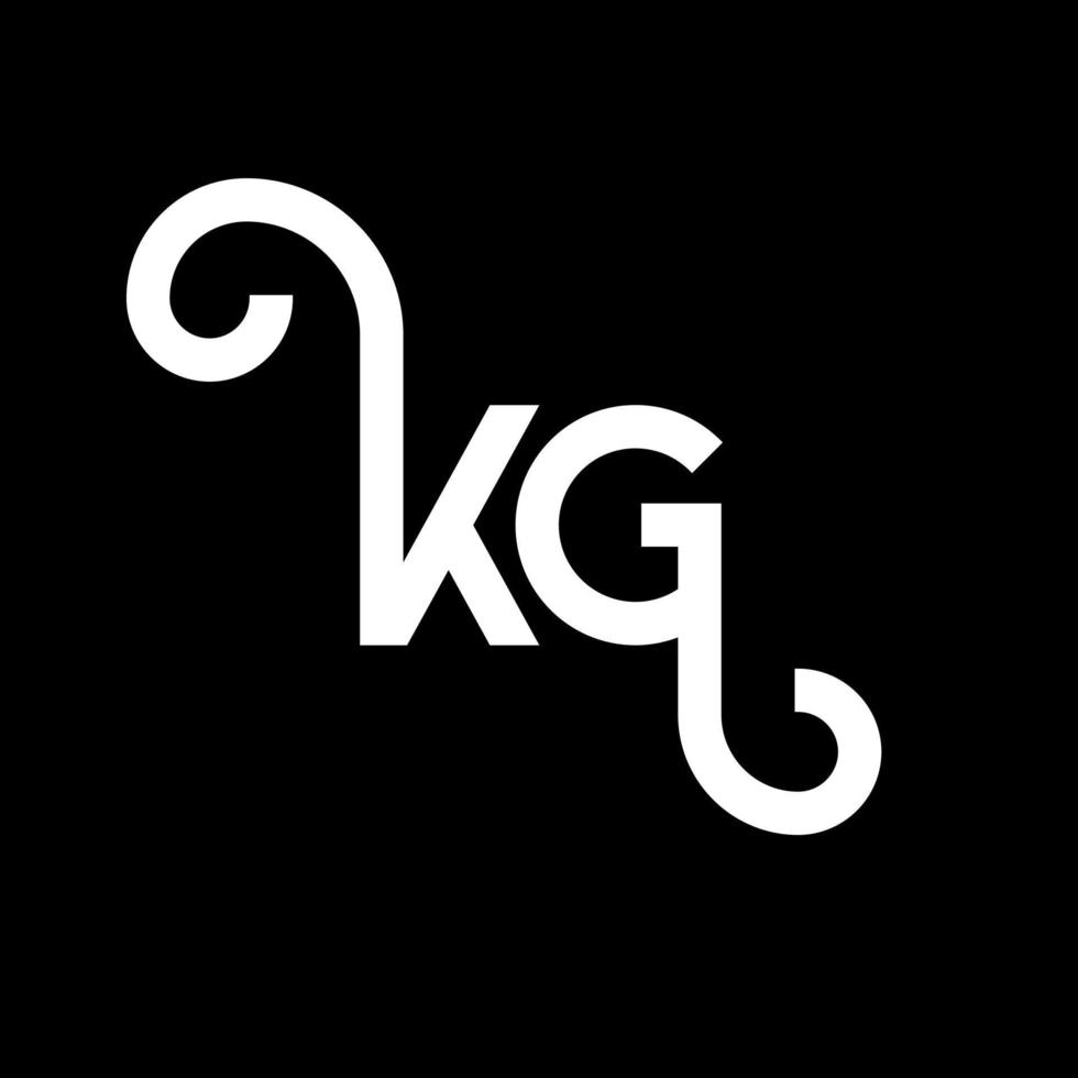 kg brief logo ontwerp op zwarte achtergrond. kg creatieve initialen brief logo concept. kg letterontwerp. kg wit letterontwerp op zwarte achtergrond. kg, kg-logo vector