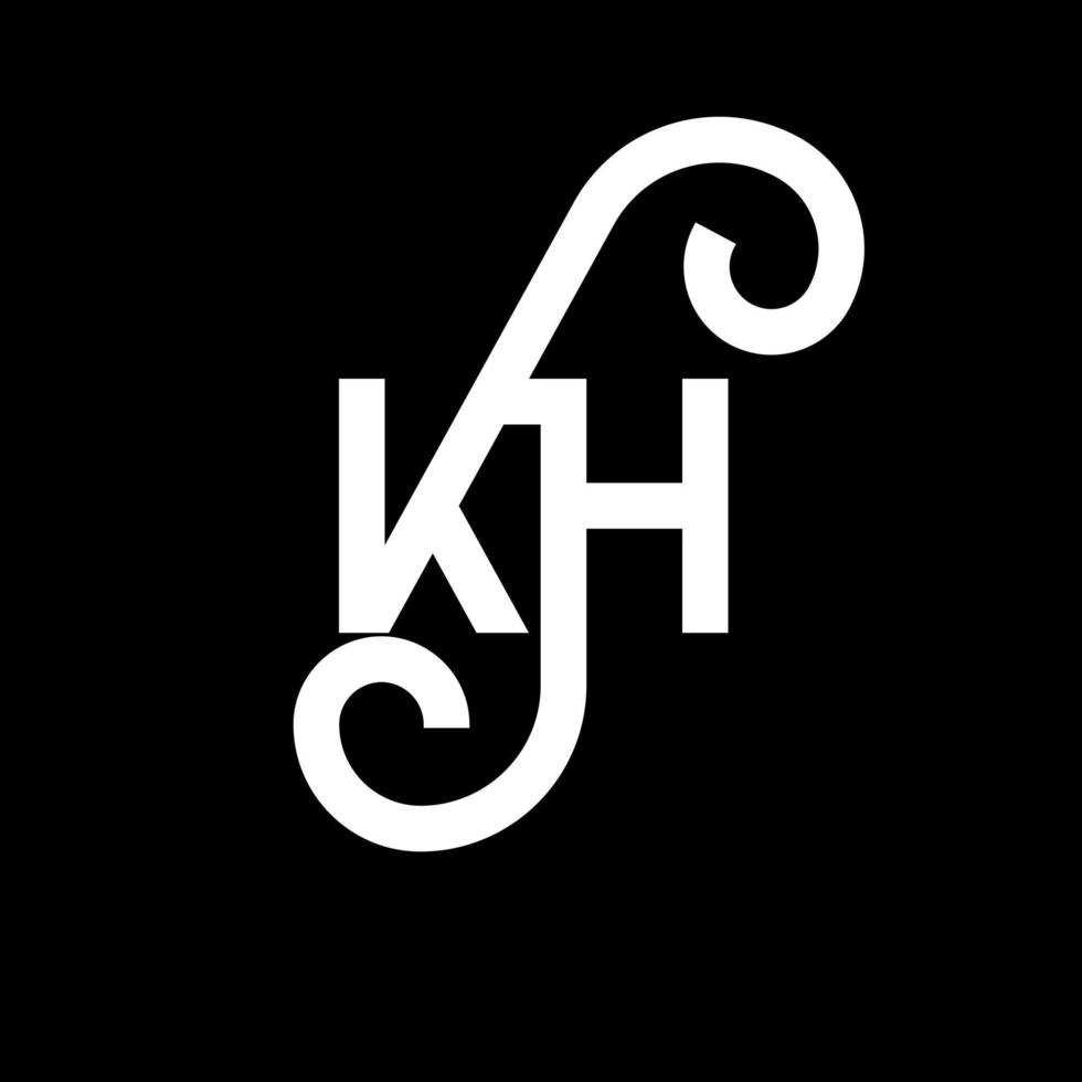 kh brief logo ontwerp op zwarte achtergrond. kh creatieve initialen brief logo concept. kh-briefontwerp. kh wit letterontwerp op zwarte achtergrond. kh, kh-logo vector