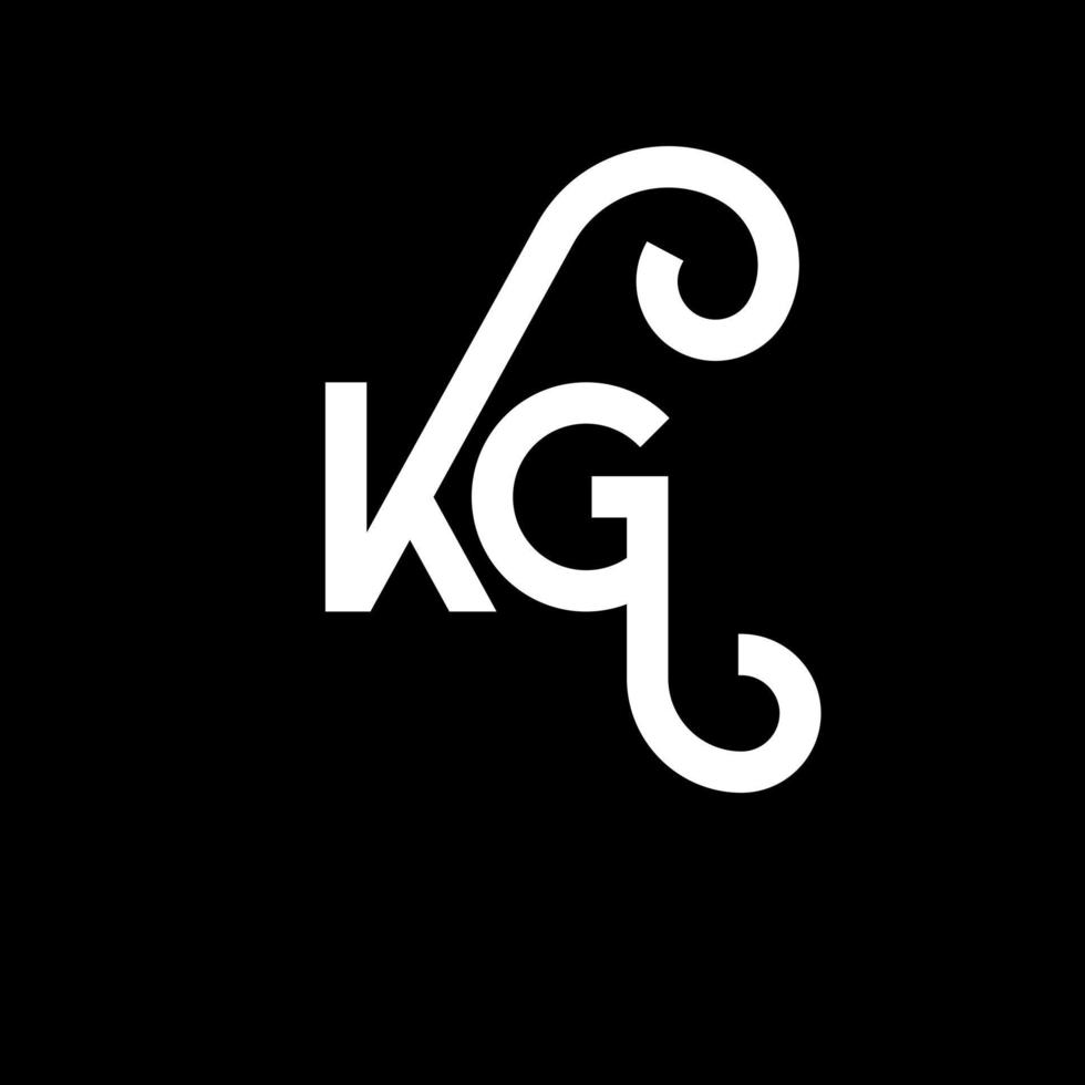 kg brief logo ontwerp op zwarte achtergrond. kg creatieve initialen brief logo concept. kg letterontwerp. kg wit letterontwerp op zwarte achtergrond. kg, kg-logo vector