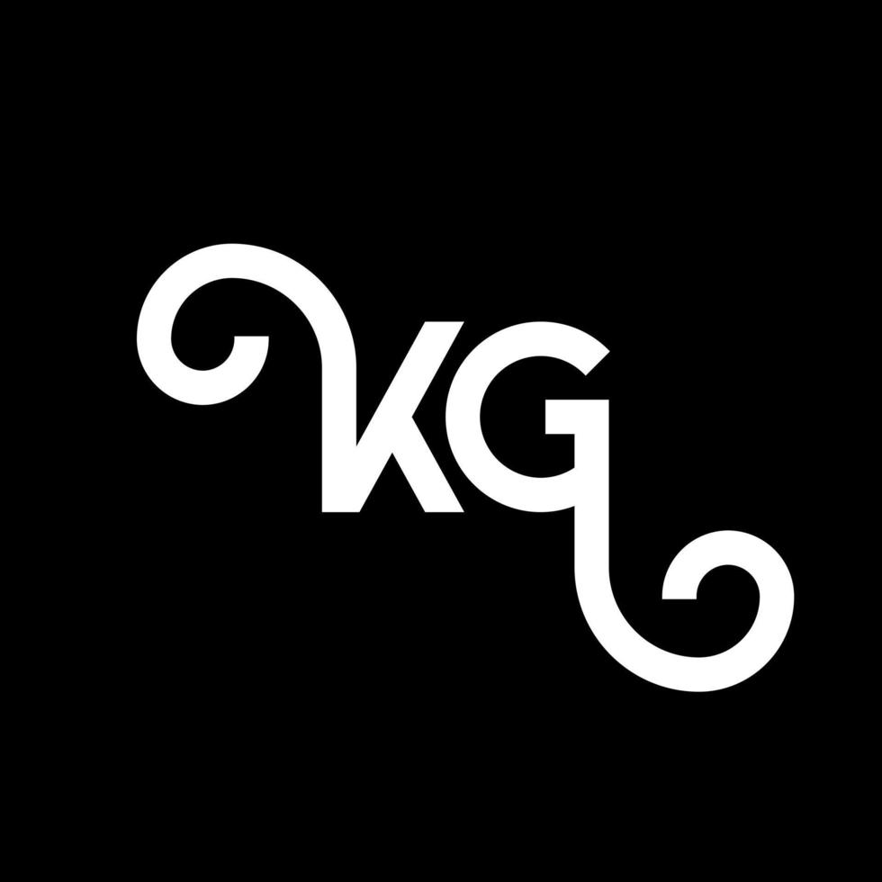 kg brief logo ontwerp op zwarte achtergrond. kg creatieve initialen brief logo concept. kg letterontwerp. kg wit letterontwerp op zwarte achtergrond. kg, kg-logo vector