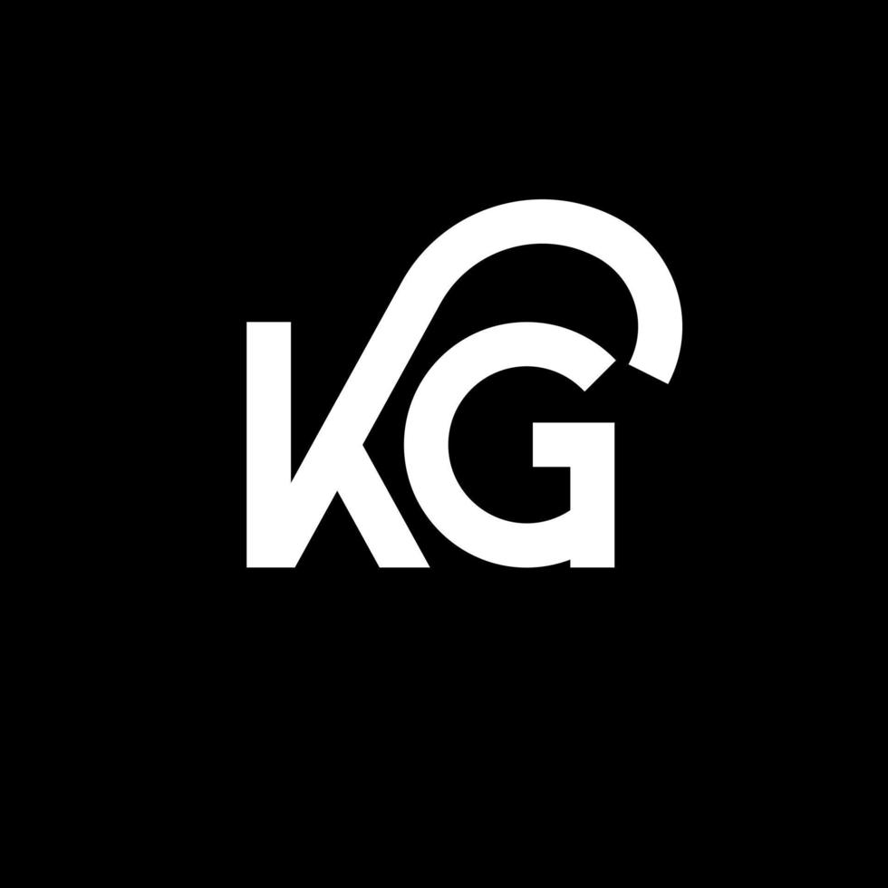 kg brief logo ontwerp op zwarte achtergrond. kg creatieve initialen brief logo concept. kg letterontwerp. kg wit letterontwerp op zwarte achtergrond. kg, kg-logo vector