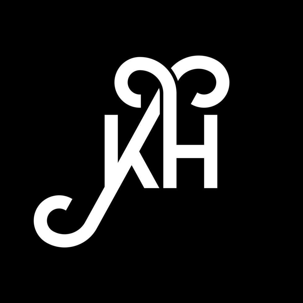 kh brief logo ontwerp op zwarte achtergrond. kh creatieve initialen brief logo concept. kh-briefontwerp. kh wit letterontwerp op zwarte achtergrond. kh, kh-logo vector