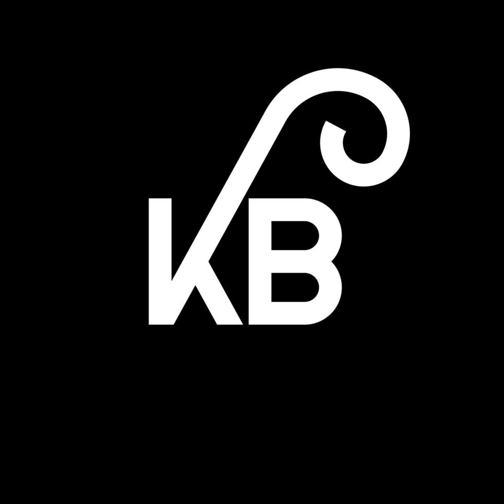 KB brief logo ontwerp op zwarte achtergrond. kb creatieve initialen brief logo concept. kb brief ontwerp. kb wit letterontwerp op zwarte achtergrond. kb, kb-logo vector