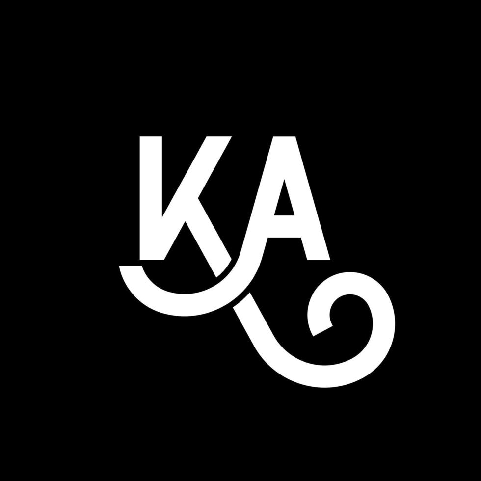 ka brief logo ontwerp op zwarte achtergrond. ka creatieve initialen brief logo concept. ka-briefontwerp. ka wit letterontwerp op zwarte achtergrond. ka, ka-logo vector