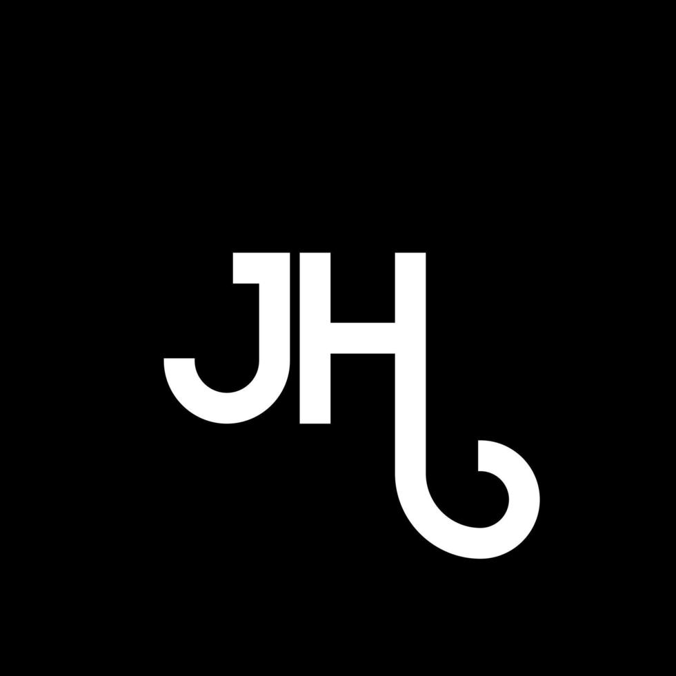 jh brief logo ontwerp op zwarte achtergrond. jh creatieve initialen brief logo concept. jh brief ontwerp. jh witte letter ontwerp op zwarte achtergrond. jh, jh-logo vector