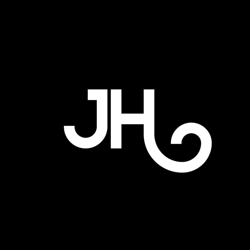 jh brief logo ontwerp op zwarte achtergrond. jh creatieve initialen brief logo concept. jh brief ontwerp. jh witte letter ontwerp op zwarte achtergrond. jh, jh-logo vector