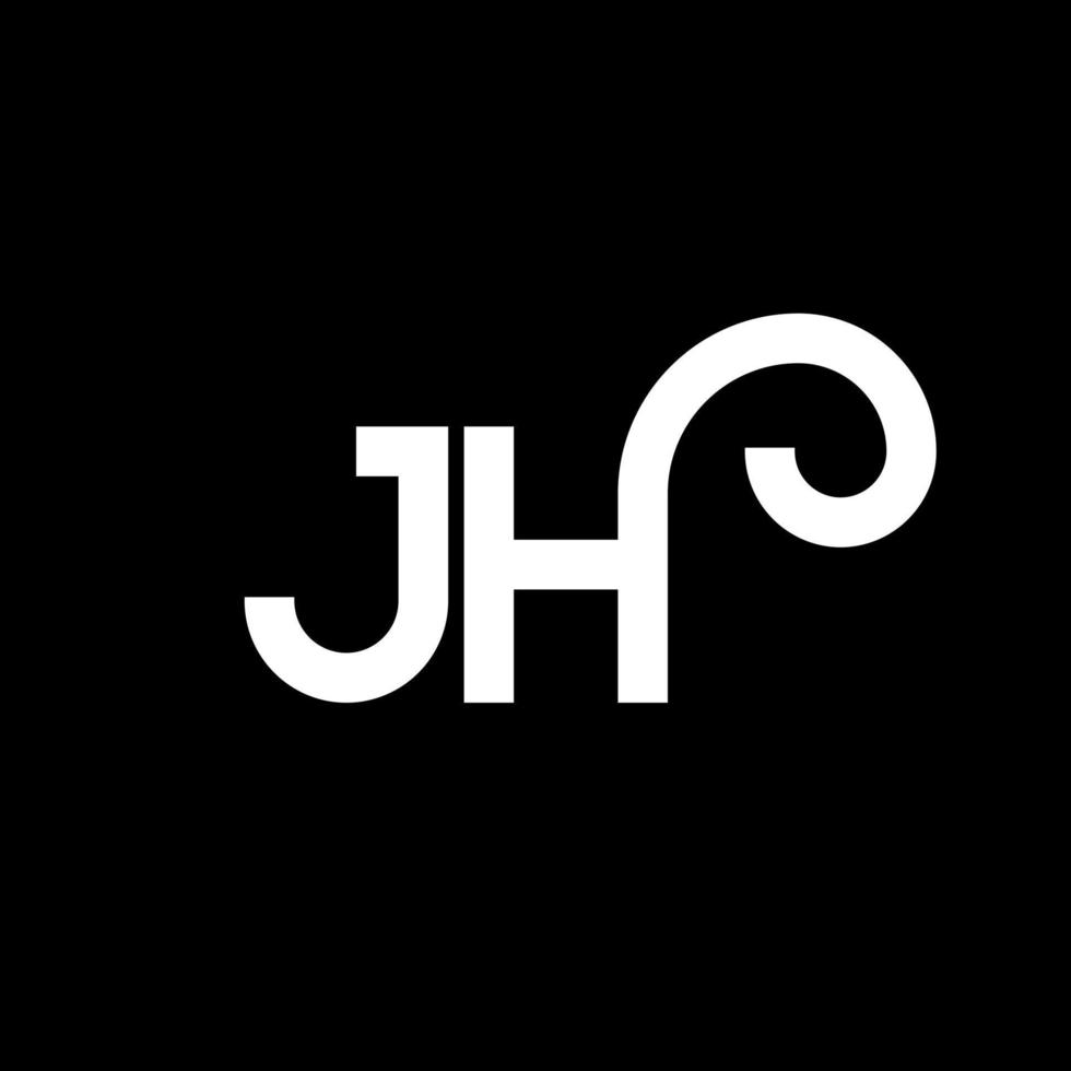 jh brief logo ontwerp op zwarte achtergrond. jh creatieve initialen brief logo concept. jh brief ontwerp. jh witte letter ontwerp op zwarte achtergrond. jh, jh-logo vector