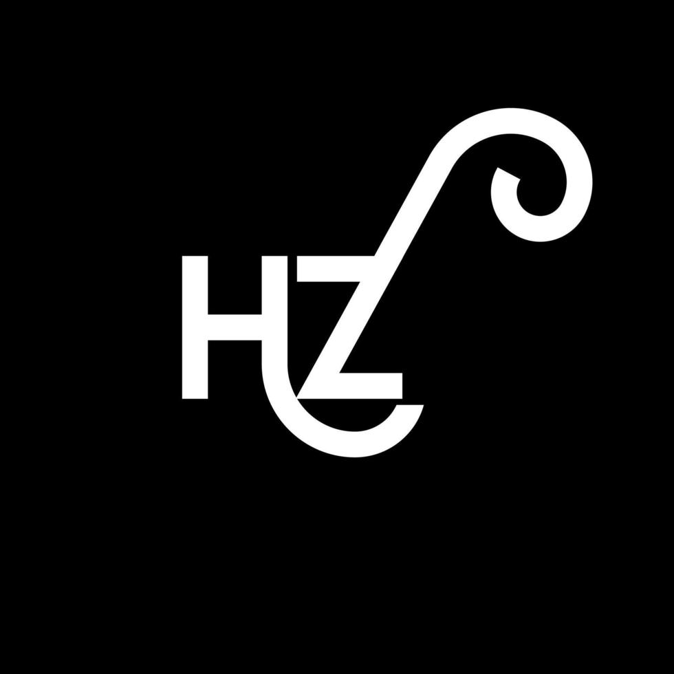 hz brief logo ontwerp op zwarte achtergrond. hz creatieve initialen brief logo concept. hz brief ontwerp. hz wit letterontwerp op zwarte achtergrond. hz, hz-logo vector
