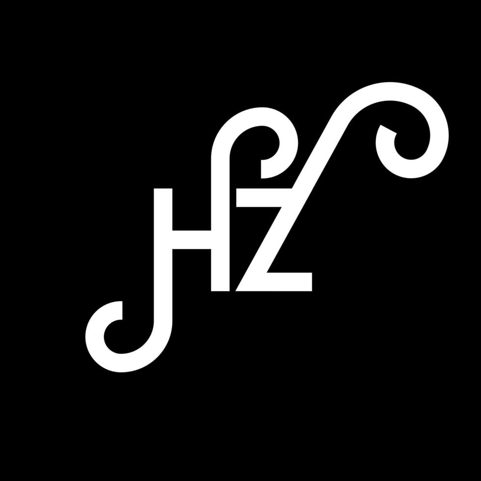 hz brief logo ontwerp op zwarte achtergrond. hz creatieve initialen brief logo concept. hz brief ontwerp. hz wit letterontwerp op zwarte achtergrond. hz, hz-logo vector