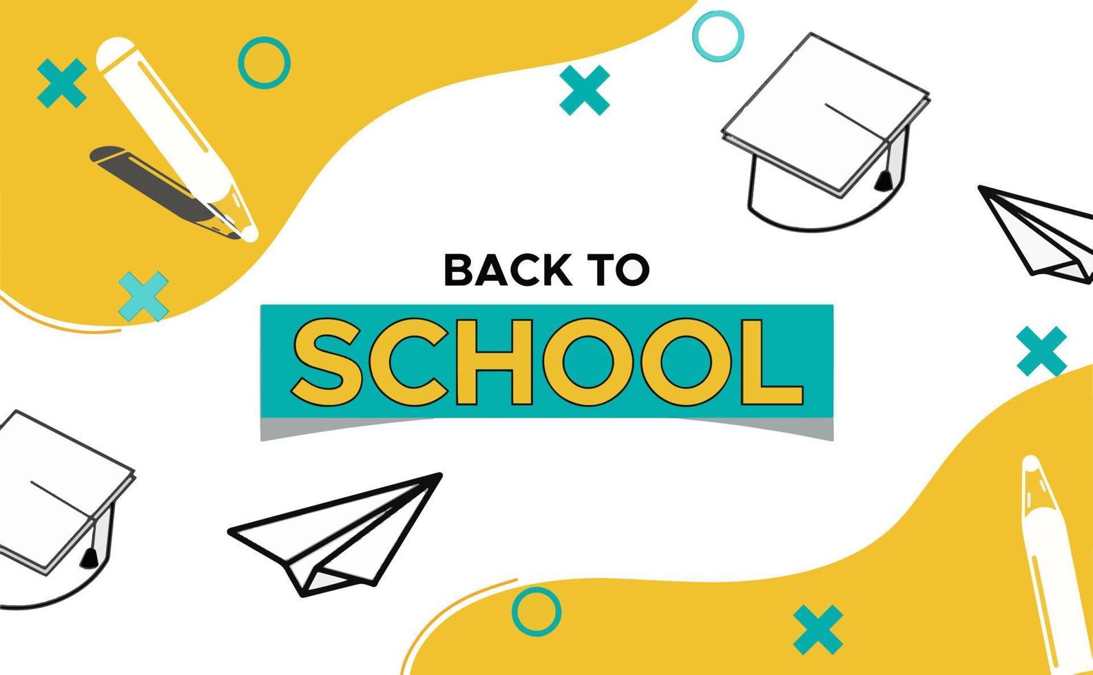 terug naar school verkoop horizontale banner. eerste schooldag, vectorillustratie vector