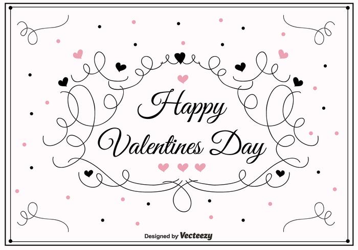 Swirly Valentines Day Vector Achtergrond