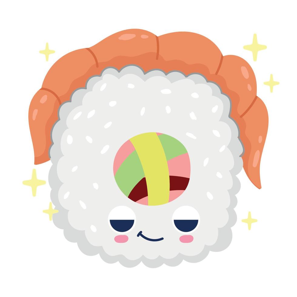 sushi zalm kawaii vector