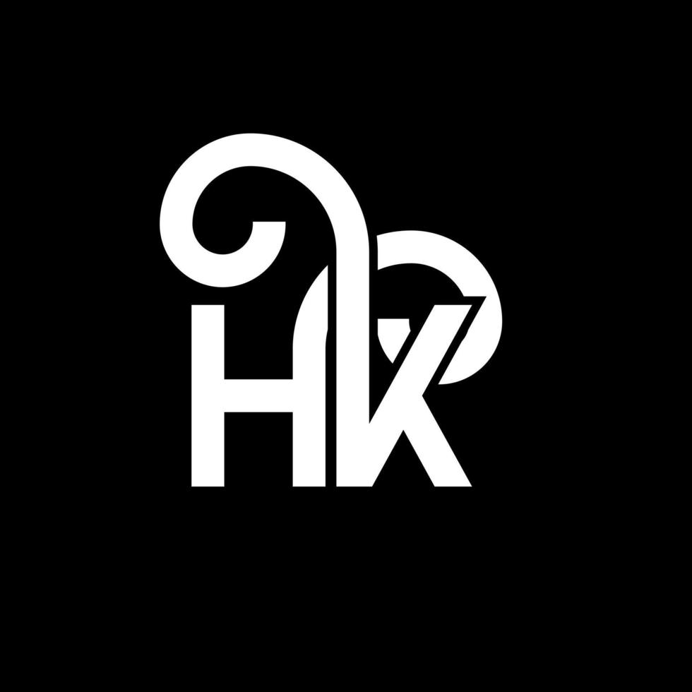 hk brief logo ontwerp op zwarte achtergrond. hk creatieve initialen brief logo concept. hh brief ontwerp. hk witte letter ontwerp op zwarte achtergrond. hk, hk-logo vector