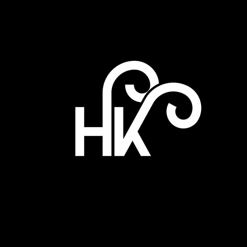 hk brief logo ontwerp op zwarte achtergrond. hk creatieve initialen brief logo concept. hh brief ontwerp. hk witte letter ontwerp op zwarte achtergrond. hk, hk-logo vector