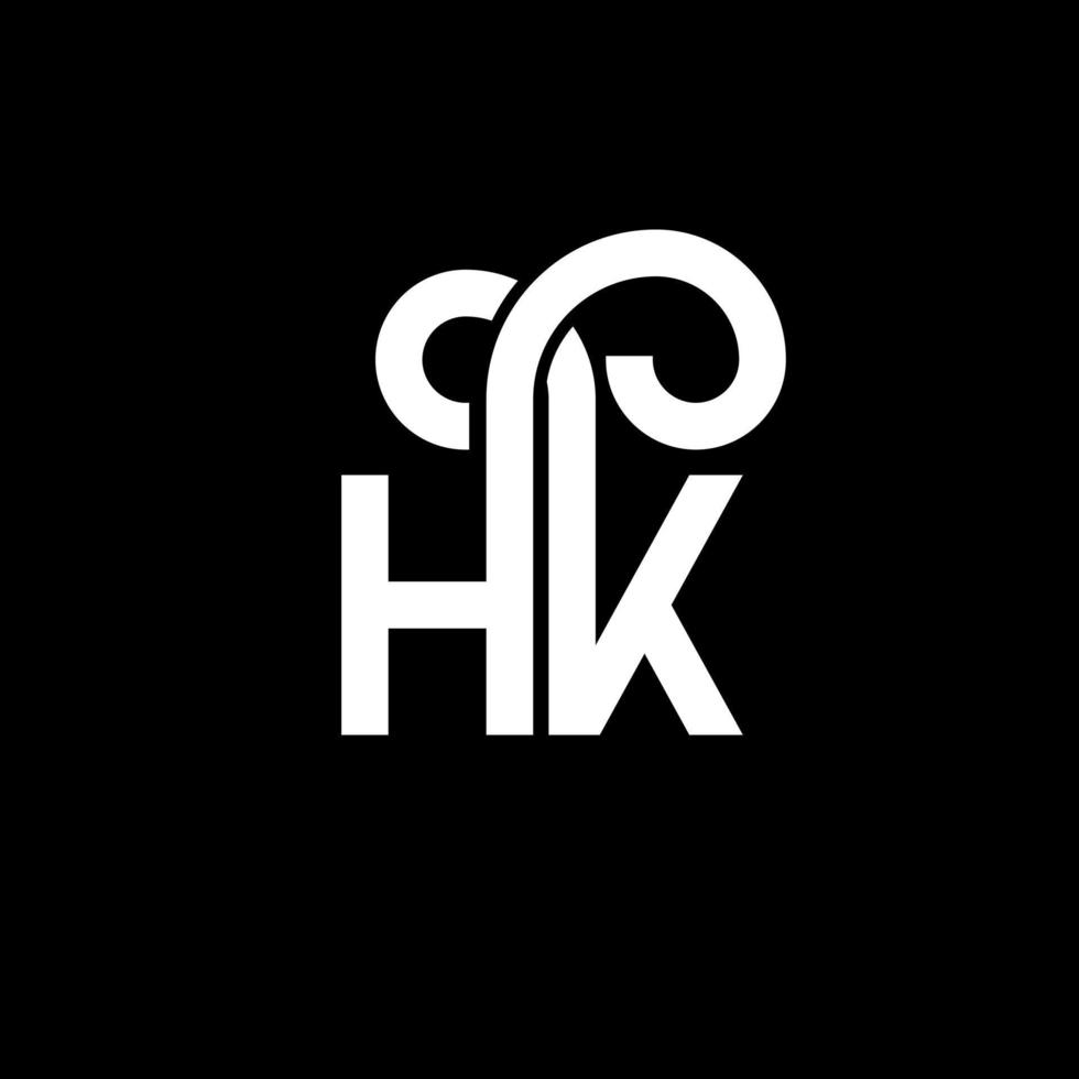 hk brief logo ontwerp op zwarte achtergrond. hk creatieve initialen brief logo concept. hh brief ontwerp. hk witte letter ontwerp op zwarte achtergrond. hk, hk-logo vector