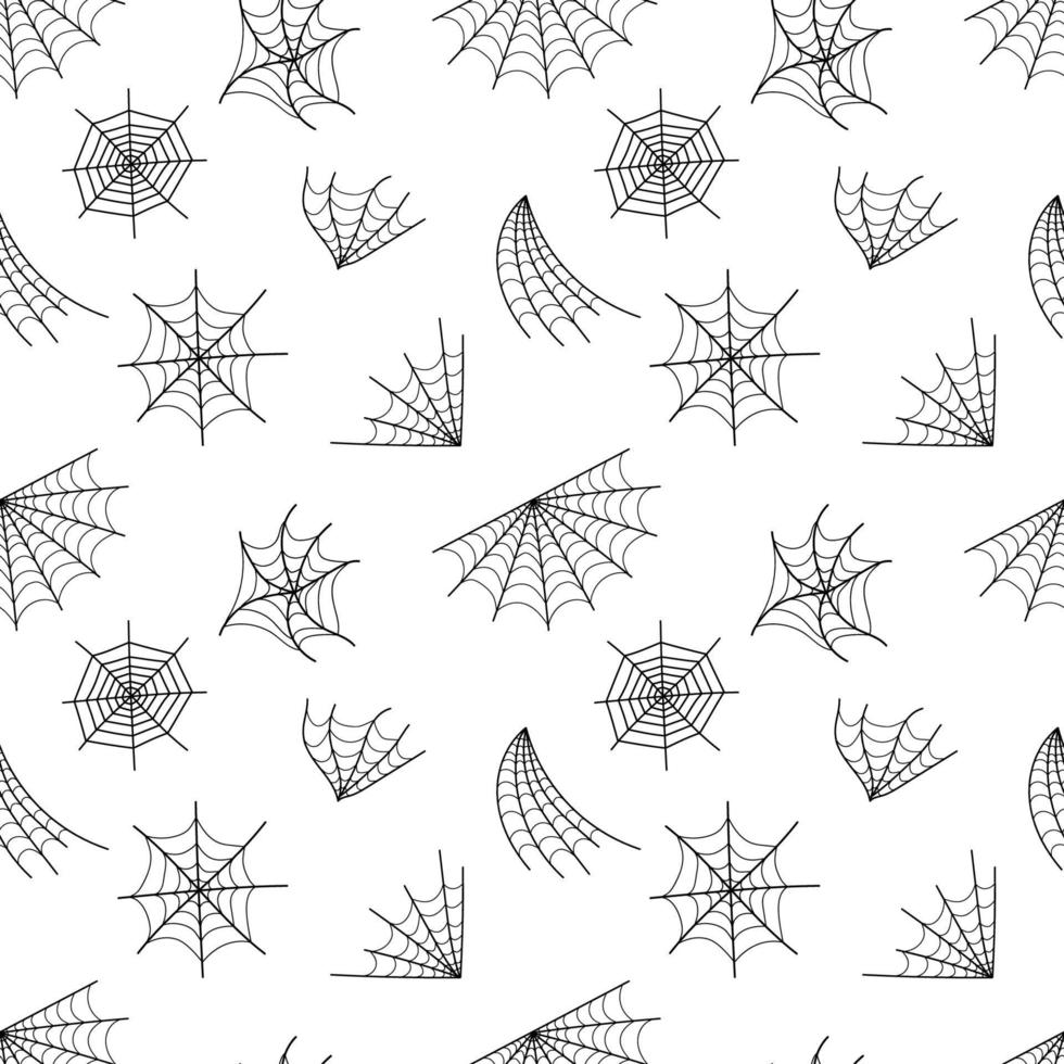 patroon met spinnen en spinnenwebben vector