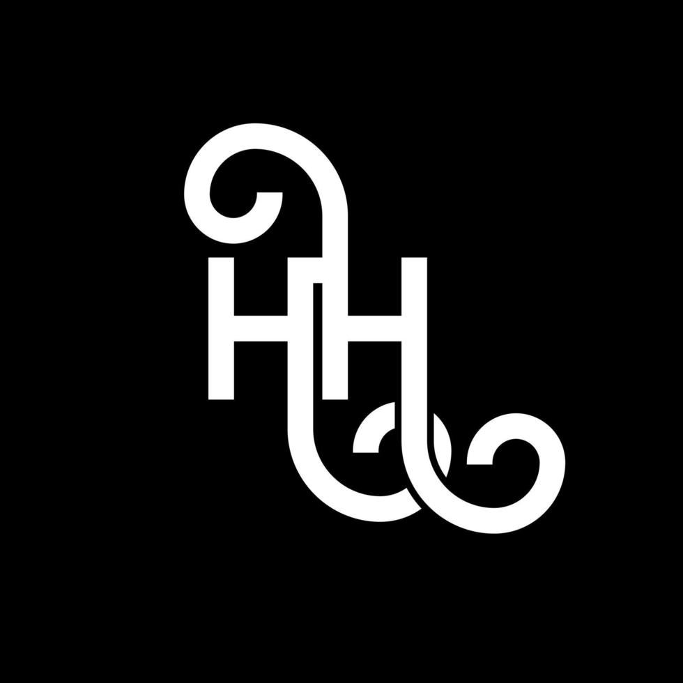 hh brief logo ontwerp op zwarte achtergrond. hh creatieve initialen brief logo concept. hh brief ontwerp. hh witte letter ontwerp op zwarte achtergrond. hh, hh-logo vector