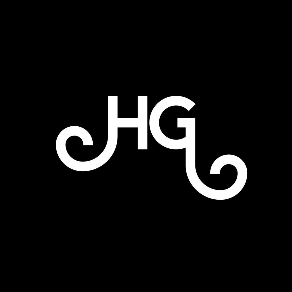 hg brief logo ontwerp op zwarte achtergrond. hg creatieve initialen brief logo concept. hg brief ontwerp. hg witte letter ontwerp op zwarte achtergrond. hg, hg-logo vector