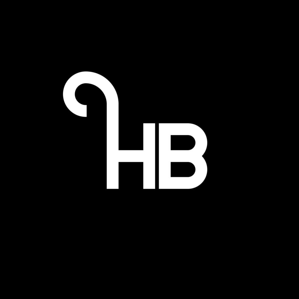 hb brief logo ontwerp op zwarte achtergrond. hb creatieve initialen brief logo concept. hb brief ontwerp. hb wit letterontwerp op zwarte achtergrond. hb, hb-logo vector