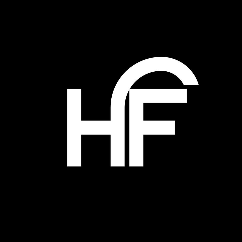 hf brief logo ontwerp op zwarte achtergrond. hf creatieve initialen brief logo concept. hf brief ontwerp. hf wit letterontwerp op zwarte achtergrond. hf, hf-logo vector