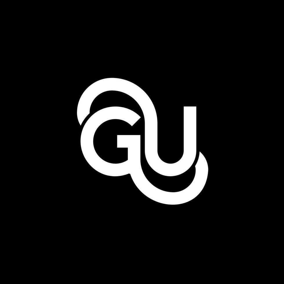 gu brief logo ontwerp op zwarte achtergrond. gu creatieve initialen brief logo concept. gu brief ontwerp. gu wit letterontwerp op zwarte achtergrond. gu, gu-logo vector