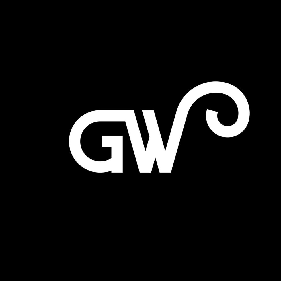 gw brief logo ontwerp op zwarte achtergrond. gw creatieve initialen brief logo concept. gw brief ontwerp. gw wit letterontwerp op zwarte achtergrond. gw, gw-logo vector