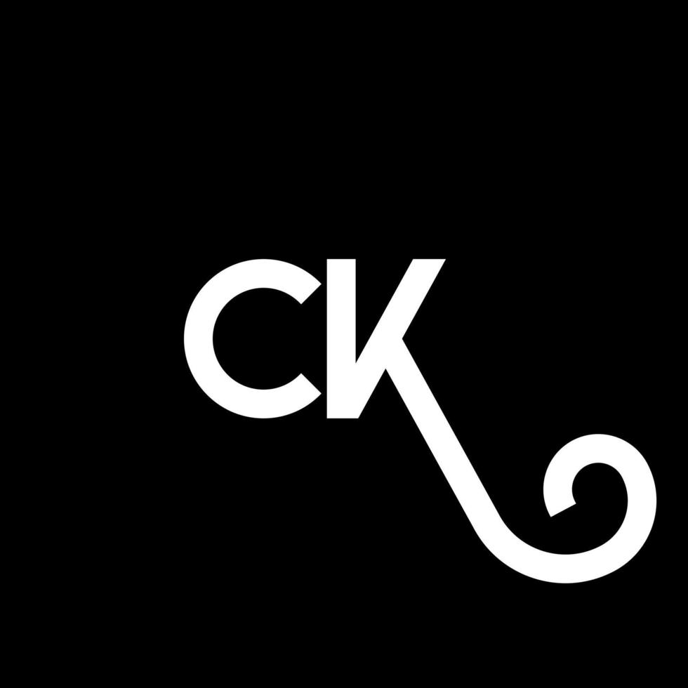 ck brief logo ontwerp op zwarte achtergrond. ck creatieve initialen brief logo concept. ck brief ontwerp. ck witte letter ontwerp op zwarte achtergrond. ck, ck-logo vector