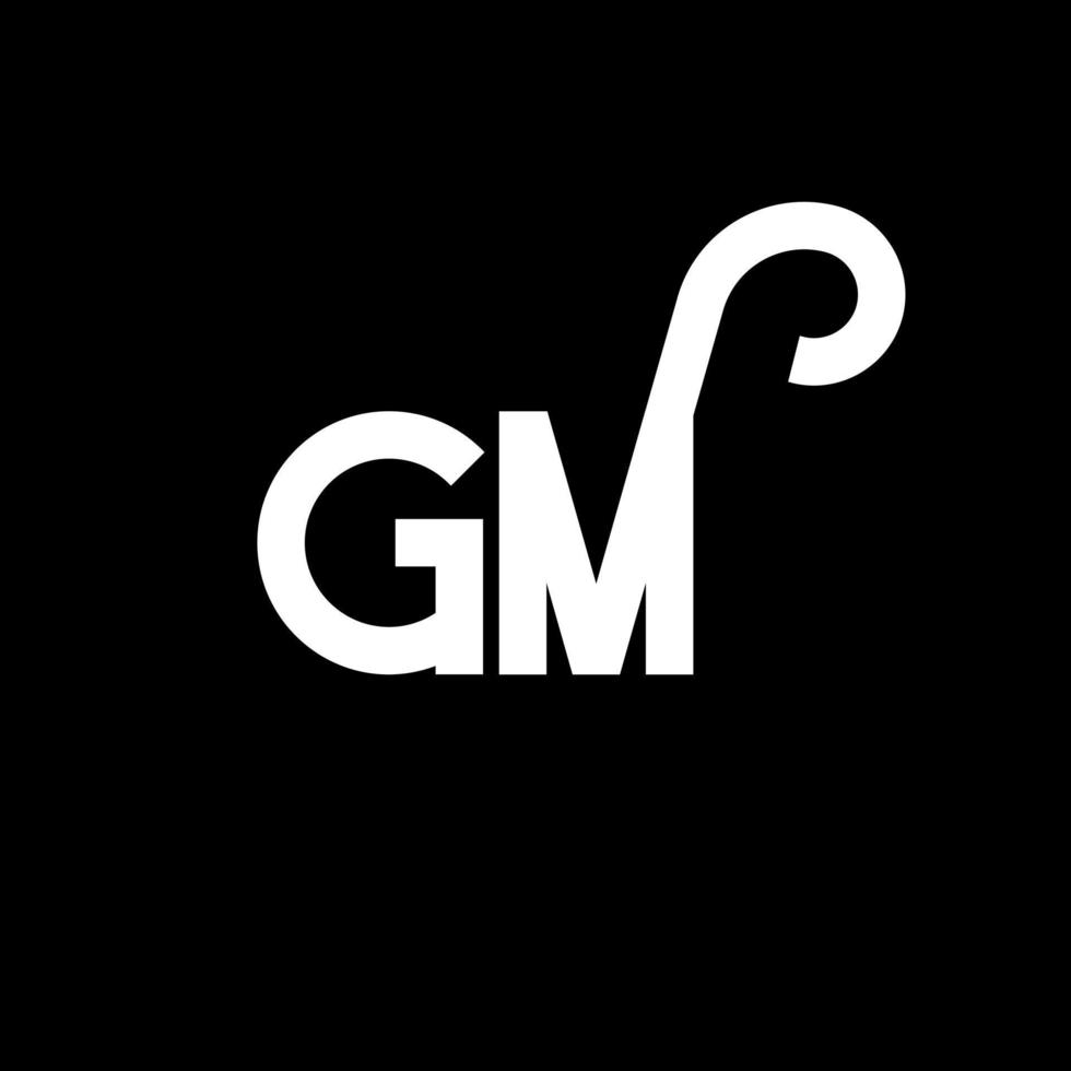 gm brief logo ontwerp op zwarte achtergrond. gm creatieve initialen brief logo concept. gm brief ontwerp. gm wit letterontwerp op zwarte achtergrond. gm, gm-logo vector