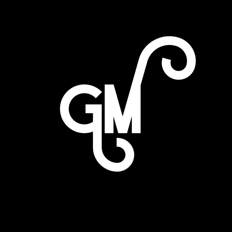 gm brief logo ontwerp op zwarte achtergrond. gm creatieve initialen brief logo concept. gm brief ontwerp. gm wit letterontwerp op zwarte achtergrond. gm, gm-logo vector