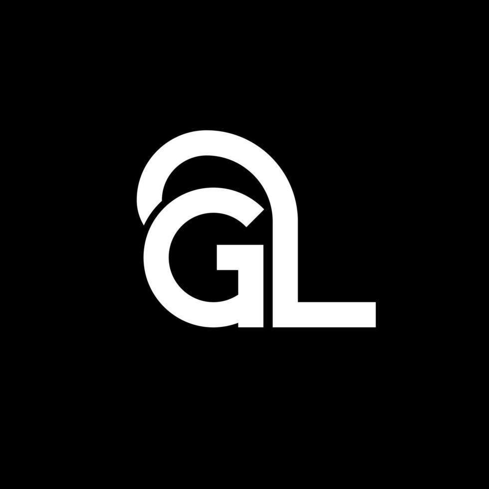 gl brief logo ontwerp op zwarte achtergrond. gl creatieve initialen brief logo concept. gl brief ontwerp. gl wit letterontwerp op zwarte achtergrond. gl, gl-logo vector