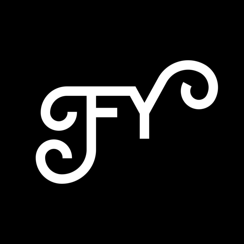 fy brief logo ontwerp op zwarte achtergrond. fy creatieve initialen brief logo concept. fy brief ontwerp. fy wit letterontwerp op zwarte achtergrond. fy, fy-logo vector