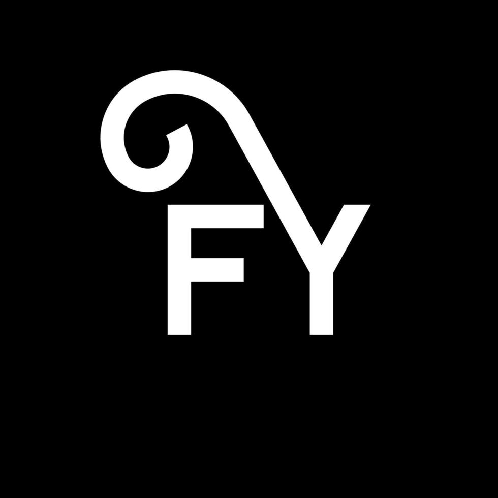 fy brief logo ontwerp op zwarte achtergrond. fy creatieve initialen brief logo concept. fy brief ontwerp. fy wit letterontwerp op zwarte achtergrond. fy, fy-logo vector