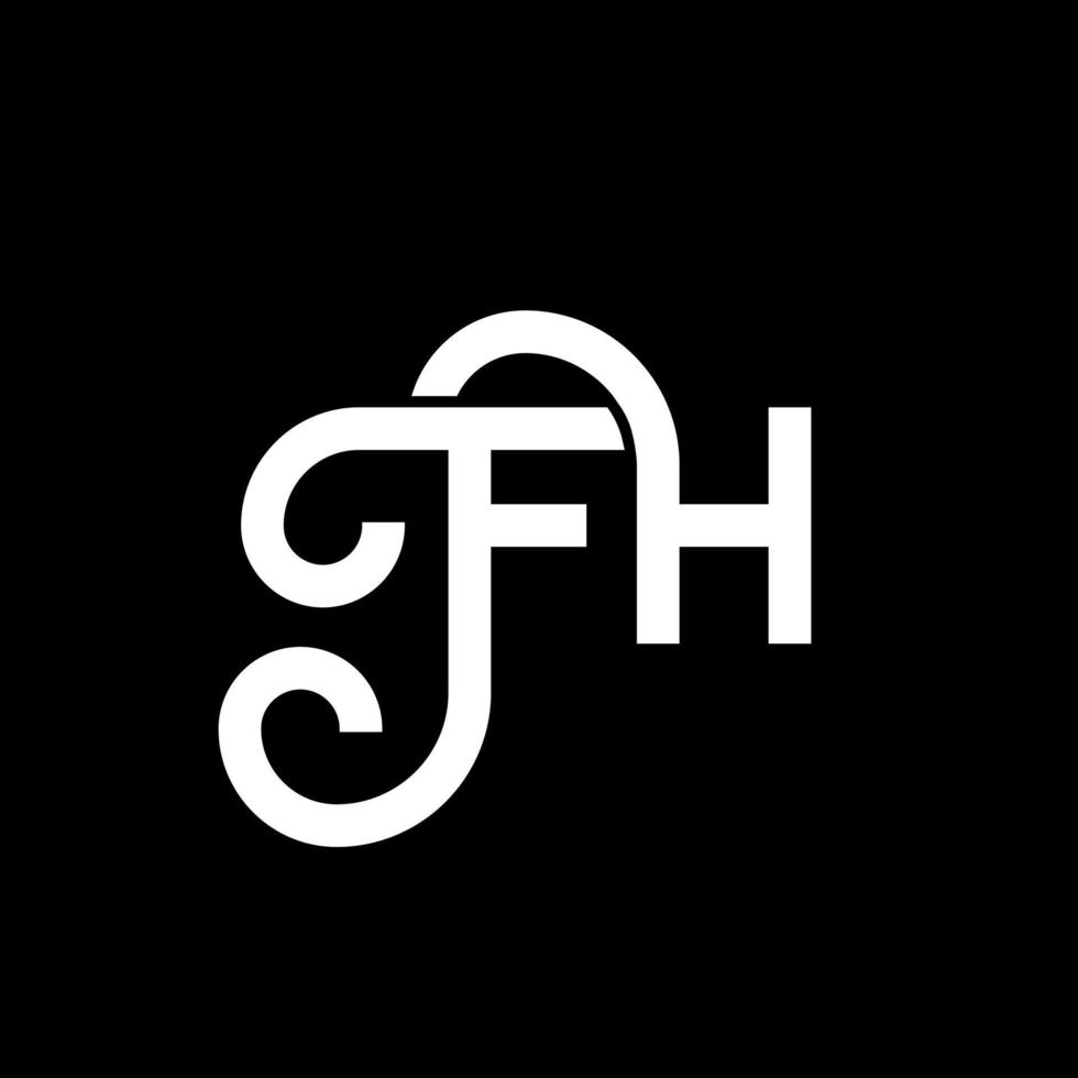 fh brief logo ontwerp op zwarte achtergrond. fh creatieve initialen brief logo concept. fh brief ontwerp. fh witte letter ontwerp op zwarte achtergrond. fh, fh-logo vector