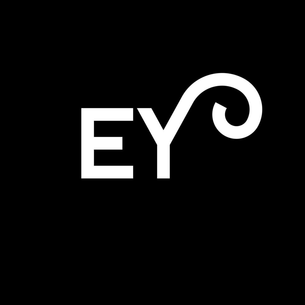 ey brief logo ontwerp op zwarte achtergrond. ey creatieve initialen brief logo concept. ey brief ontwerp. ey wit letterontwerp op zwarte achtergrond. ey, ey logo vector
