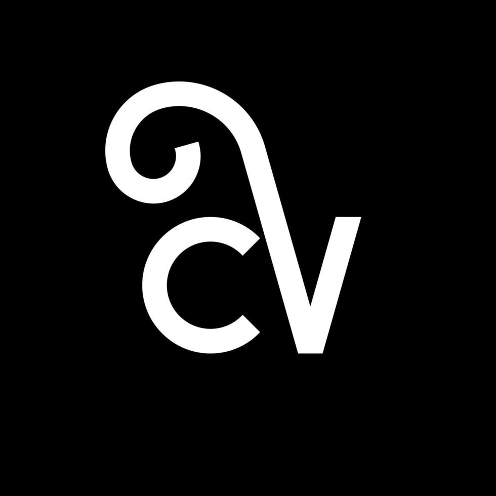 cv brief logo ontwerp op zwarte achtergrond. cv creatieve initialen brief logo concept. cv brief ontwerp. cv witte letter ontwerp op zwarte achtergrond. cv, cv-logo vector